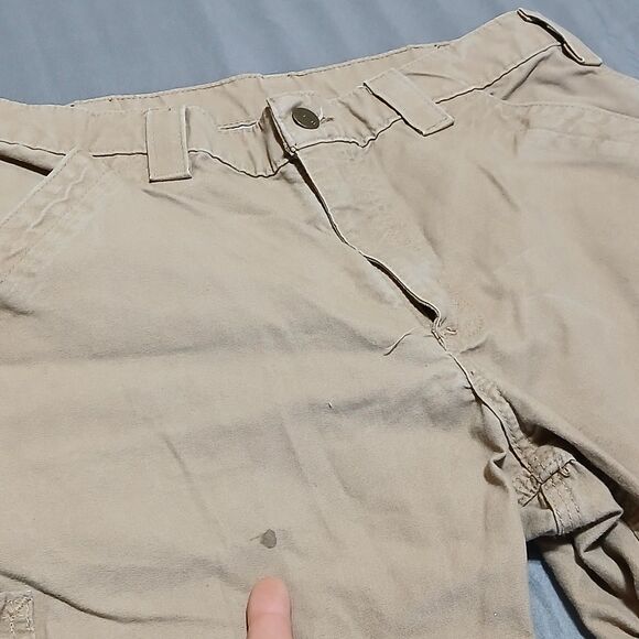 Carhartt Pants Mens 32x30 Beige Cargo Carpenter B151 DKH Loose Original Fit Work - Picture 7 of 15